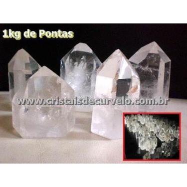 Imagem de Pacote de 01 Kg de Ponta Cristal Lapidado de Quartzo - 350g a 2Kg - Cl