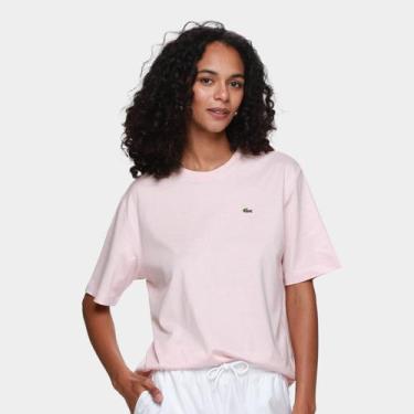 Imagem de Camiseta Lacoste Casual Feminina, Rosa claro, G