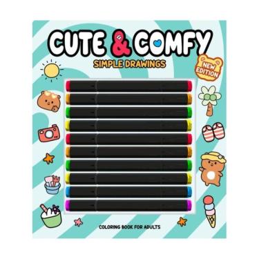 Imagem de Cute & Comfy New Edition - Simple Drawings - Livro De Colorir Adulto