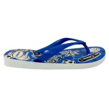 Imagem de Chinelo Infantil Havaianas Kids Surf Meninos, Branco, Azul, 33