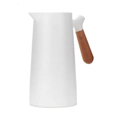 Imagem de Garrafa Térmica Café 1 Litro Cabo Madeira Tampa Click Abre E