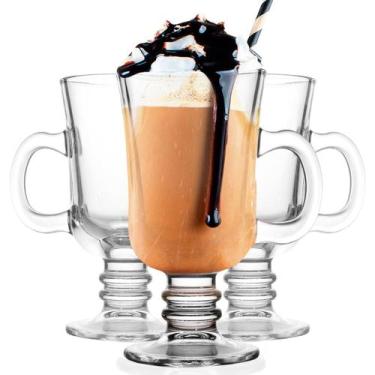 Imagem de Conjunto 3 Canecas de Vidro Reforçado 250 ml Para Cappuccino, Chá, Caf