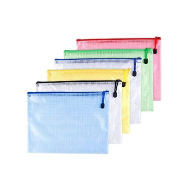 Imagem de OAIMYY B4-À prova d'água resistente a rasgos, caneta de plástico com zíper, pastas de documentos, bolsos, bolsas de viagem, 6 peças, multicolorido