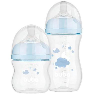 Imagem de Kit 2 Mamadeira EASY FLOW Nuvem Azul 120ML e 270ML Anticolica Buba