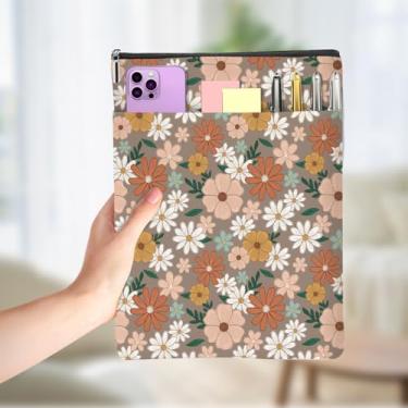 Imagem de Livros para amantes, presentes boêmios, flores, livros, enseada, livros, bolsa, protetor de livros com zíper e bolso frontal para bibliotecários, acessórios para mulheres e mães