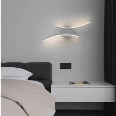 Imagem de Luminária de Parede Moderna com Soquete E27 | Arandela Rose Gold/Preto para Quarto e Sala, Bivolt(KJ44 Branco (43x18x5))