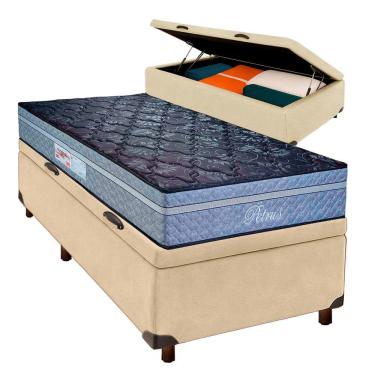 Imagem de Conjunto Cama Box Bau Blindado Solteiro + Colchão Molas Ensacadas Petrus Paropas