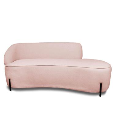 Imagem de Sofá 2 Lugares Orgânico 140cm Pé Ferro Pto Morgan Bouclê L01 - D'rossi Cor Rose