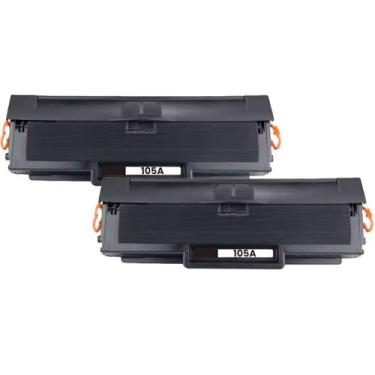Imagem de kit com 02 toner Compatível 105a preto com chip para impressora HP MFP