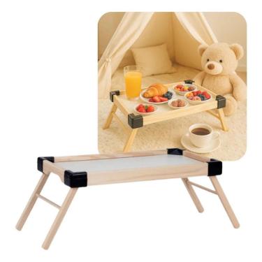 Imagem de 2X Bandeja Servir Café Da Manhã Na Cama Mesinha Portátil Com
