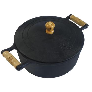 Imagem de Panela Caçarola Ferro Fundido 6,5L Com Tampa Alta Qualidade