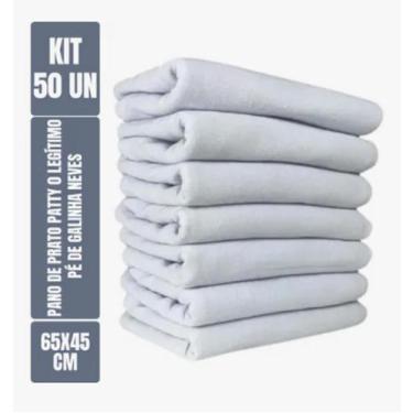 Imagem de Kit com 50 - Pano De Prato Liso - Branco - Neves Patty - Cozinha - Pin