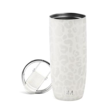 Imagem de Simple Modern Travel Coffee Mug Tumbler with Flip Lid | Reusable Insulated Stainless Steel Thermos Cold Brew Iced Coffee Cup | Valentines Gifts For Him Her | Voyager Collection | 20oz | Cream Leopard