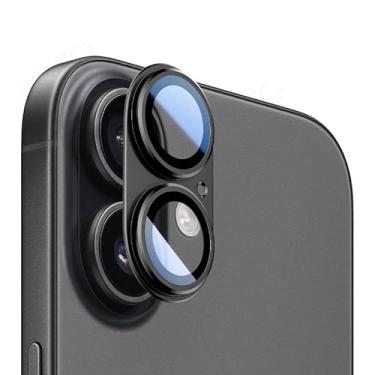 Imagem de Para iPhone 17 Armor Filme de anel de lente de metal fosco de cobertura total (preto)