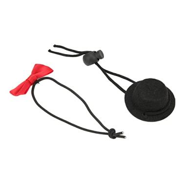 Imagem de Zerodis Conjunto de Arnês e Trela para Répteis, Chapéu e Gravata Borboleta Ajustável de Couro Macio para Pequenos Animais de Estimação, Cosplay Ao Ar Livre, Suprimentos Decorativos para Aquascape de