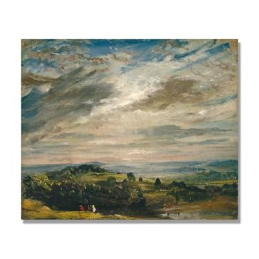 Imagem de NHLDZYH Arte de parede John Constable, (paisagem 14), pôster de pinturas famosas, decoração de parede com impressão de imagem retrô romantismo. Apenas tela 60 x 72 cm - 23,6 x 28,3 pol