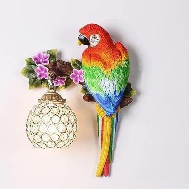 Imagem de Luminária de parede contemporânea em formato de papagaio, personalizada e criativa, para sala de estar, quarto, escritório, casa de campo, quarto infantil, corredor de hotel, com luz LED (Es