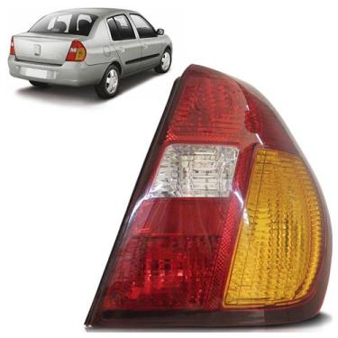 Imagem de Lanterna Traseira Clio Sedan 2003 2004 2005 2006 2007 Tricolor Estriad