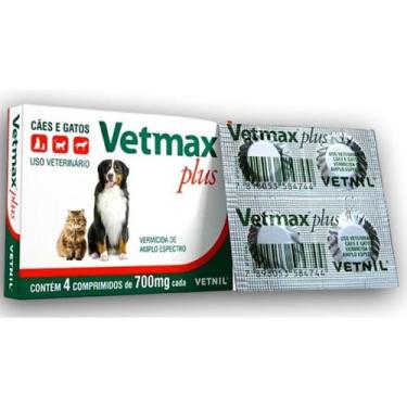 Imagem de Vetmax Plus 4 Comprimidos de 700mg cada Para Cachorros Cães e Gatos - 