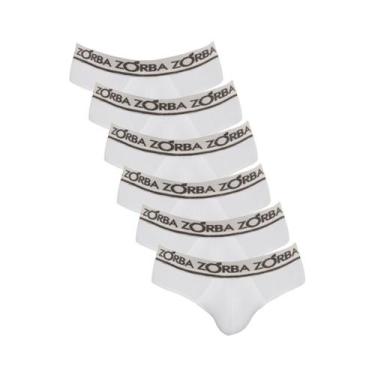 Imagem de Kit 6 Cuecas Zorba Slip Plus 716 Branco - M, Branco, M