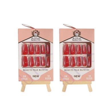 Imagem de Unhas Postiças Vermelho Glamour - Royal, 48