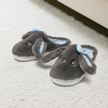 Imagem de Pantufas de coelho para mulheres e homens, lindo laço de animal fofo, fofo, confortável, desenho animado, mulher, coelho, travesseiro engraçado, nuvem, casa, quarto, casa, sapatos femininos, para uso