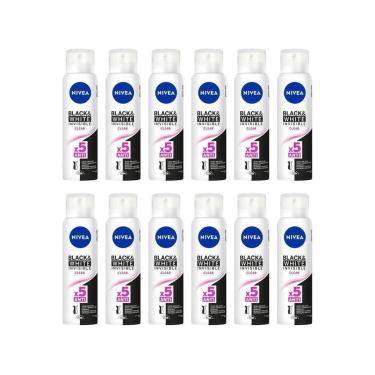 Imagem de Desodorante Antitranspirante Aerossol Nivea  Black & White Clear Feminino 150ml 12 Unidades-Feminino