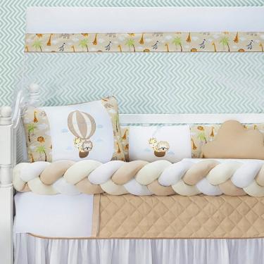 Imagem de Kit Berço Safari Menino 11 Peças Estampado Bichinhos +