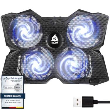 Imagem de KLIM Wind Laptop Cooling Pad – Suporta laptops de 11 a 17 polegadas, ventiladores PS4-4 – Leve, silencioso, potente resfriamento – Suporte para laptop USB Slim – Versão 2021 – Branco