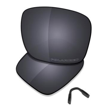 Imagem de SAUCER Lentes de reposição premium e protetores de nariz para óculos de sol Oakley Portal X OO9460 High Defense - Escudo preto polarizado