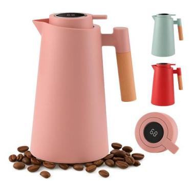 Imagem de Garrafa Térmica 1 Litro Com Termômetro Led Para Chás / Café - Otemu, S