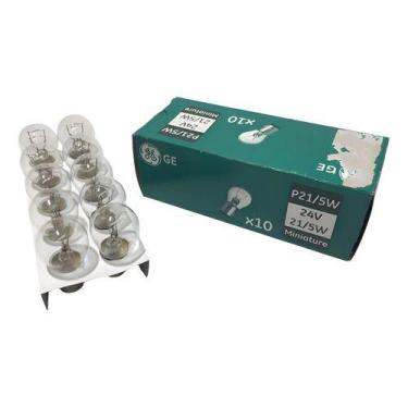 Imagem de Kit 10 Lâmpadas Caminhão 2 Pólos P21 5W 24V GE Código 1078 - General E