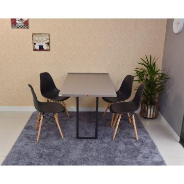 Imagem de Conjunto Mesa Dobrável Volpi e 4 Cadeiras Eiffel Preta