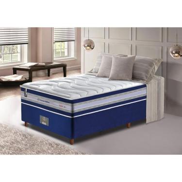 Imagem de Conjunto Cama Box Solteiro De Molas Ensacadas D33 Cama Inbox Select Firme 88x188x71 Azul