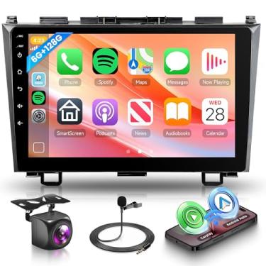 Imagem de Orderich Rádio veicular Android de 8 núcleos 6G + 128G para Honda CRV 2007-2011 com CarPlay sem fio Android Auto, tela sensível ao toque de 22.9 cm, conexão espelhada, GPS WiFi, Bluetooth, FM, RDS