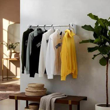 Imagem de Cabideiro De Parede 80 cm Arara Camiseiro Calceiro Branco Laca