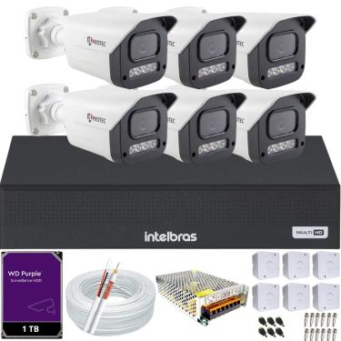 Imagem de Kit 6 Câmeras Full Color C/Áudio Dvr Intelbras 8ch 1TB Purple