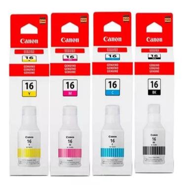 Imagem de Kit Tinta Canon Mega Tank Gi16 Gi-16 Gx6010 Gx7010 Gx5010 4 Cores autêntico