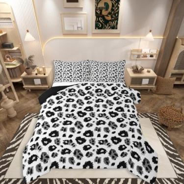 Imagem de jejeloiu Jogo de cama solteiro de leopardo, guepardo, para crianças, meninos, meninas, estampa animal, safári, decoração de quarto, microfibra, 2 peças com 1 fronha