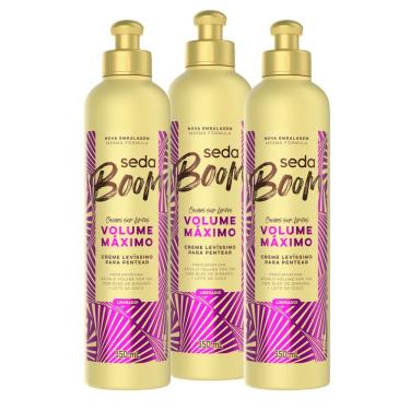 Imagem de Kit 3 Creme para Pentear Seda Boom Volume Máximo 350ml