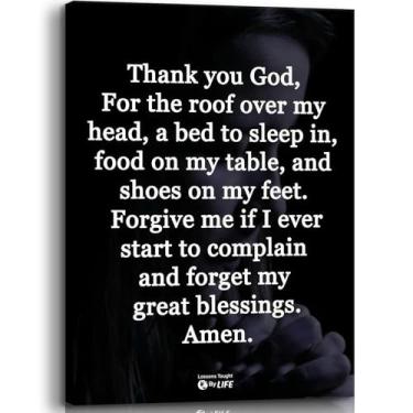 Imagem de Thank God Wall Art Christian Wall Decor Inspirational Bible Verse Canvas Poster Religioso Motivacional Impressão de Imagem para Quarto, Sala de Estar, Sala de Oração, Decoração de Casa Pronto para