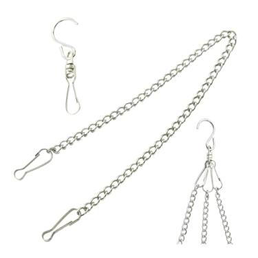 Imagem de Bytiyar 10 peças de corrente de pendurar fina (1,2 mm de diâmetro) pequeno suporte decorativo de substituição de elos ganchos para letreiros alimentadores de pássaros, correntes de aço inoxidável de