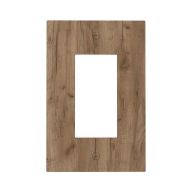 Imagem de Nadoabtm Capas decorativas de madeira marrom quente grão 1 gangue único balancim placas de parede Gfci placa de interruptor de luz placa de interruptor elétrico capa para quarto decoração de casa