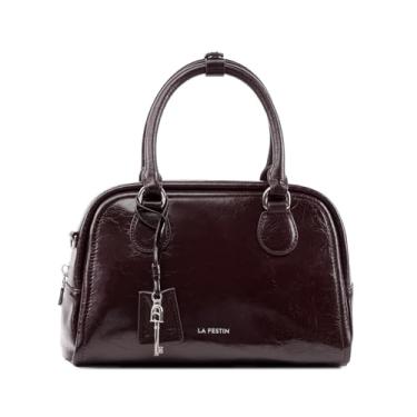 Imagem de Bolsas femininas LA FESTIN, bolsa fofa de couro genuíno para mulheres na moda, perfeita para eventos diários, Marrom