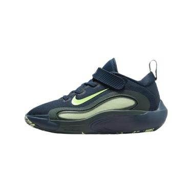 Imagem de Nike Tênis de basquete infantil IsoFly (FQ7670-401, azul marinho/verde vintage/pouco volt), Azul marinho/verde vintage/pouco volt, 9 Little Kid