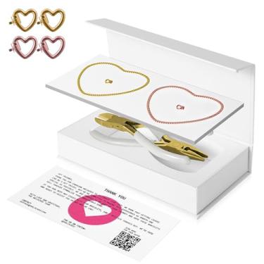 Imagem de HUGOMOVA Kit de pulseiras permanentes para casais – Conjunto de pulseiras Sterling Forever DIY com fecho de coração, presente ideal para Natal, aniversário, dia dos namorados e atividades noturnas