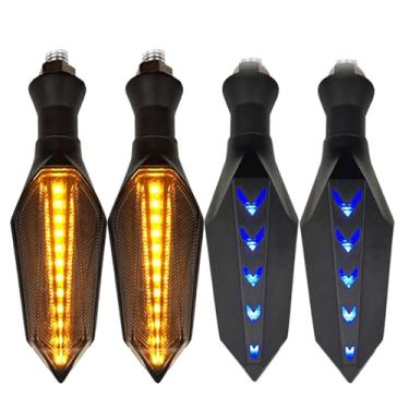 Imagem de Luz de seta para motocicleta 17 LEDs 2835SMD pisca-pisca com relé embutido para motocicleta, indicadores de seta dobráveis (4 peças)