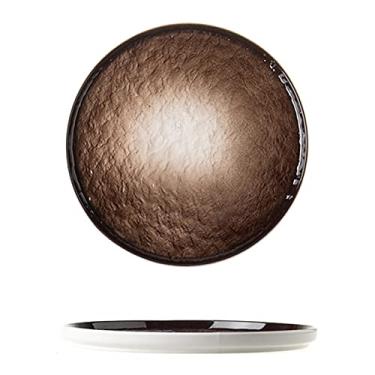 Imagem de Bandeja de servir/bandejas de servir bandeja de servir prato de comida ocidental de cerâmica bandeja de macarrão para salada doméstica prato de bife prato redondo plano prato prato de mesa de café