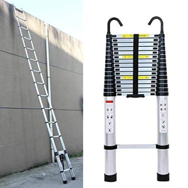 Imagem de OKUOKA Escadas, escada de extensão telescópica de 35 m, escada reta profissional de alumínio com ganchos destacáveis, escada telescópica multiuso/escada reta de 16,5 m