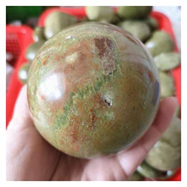 Imagem de Home Collections Bola de pedra tamanho grande opala verde natural quartzo esfera de cristal bola de cristal decoração de casa artesanato com pedras preciosas (tamanho: 60-70 mm)